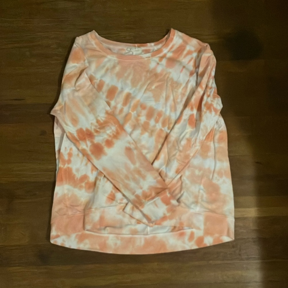 Jane and Delancey Relaxed Orange and Pink Long Sleeve Sweatshirt